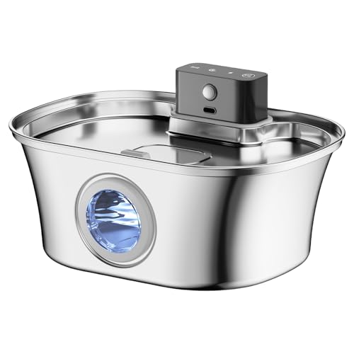 Uqezagpa Wiederaufladbare Katzen Wasserbrunnen Edelstahl Katzen Trinkbrunnen für Zuhause und Outdoor Uqezagpa Wiederaufladbare Katzen Wasserbrunnen Edelstahl Katzen Trinkbrunnen für Zuhause und Outdoor von Uqezagpa