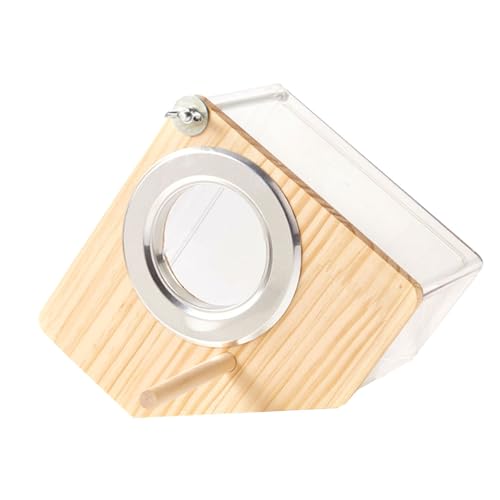 Vogelnest Käfig Holz Unterschlupf Nest Papageien Käfig Fenster Brutkasten Lebensraum für kleine Vögel Dekor Box von Uqezagpa