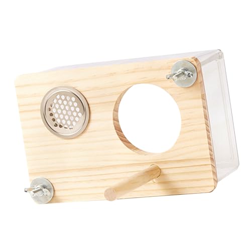 Vogelnest Käfig Holz Unterschlupf Nest Papageien Käfig Fenster Brutkasten Lebensraum für kleine Vögel Dekor Box von Uqezagpa