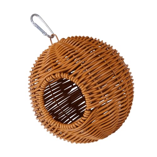 Vogelnest aus gewebtem Rattan, hängendes Design, Vogelhäuser für Wellensittiche, Nymphensittiche und Unzertrennliche, Käfigdekoration, platzsparende Papageienkäfigdekoration von Uqezagpa
