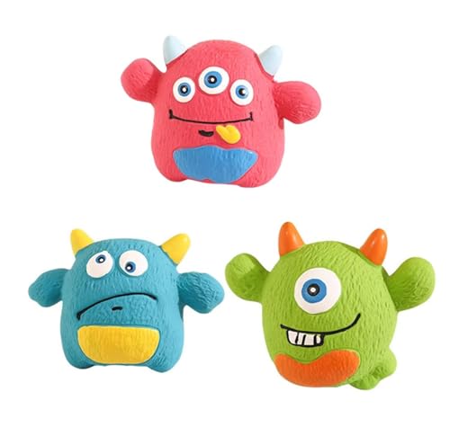 Uran Mall Quietschendes Hundespielzeug, Latex-Monster, Apportierspielzeug für kleine Hunde, 10 cm, 3 Stück von Uran Mall