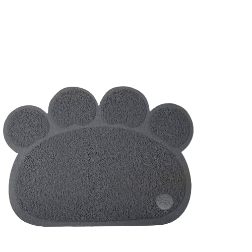 Urban Living „Dog & KATS“ PVC-STAUBSCHUTZTEPPICH PFOTENFORM ANTHRAZIT 60X45CM von Urban Living