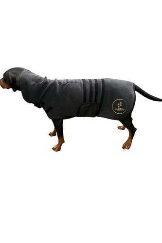 Urban Paws Collective UK: Luxuriöser Trockenmantel aus Mikrofaser, schnell trocknend in 20 bis 30 Minuten, Hunde-Bademantel mit Ohrenschutz, dick und weich, luxuriöse Haptik und Haptik von Urban Paws Collective®
