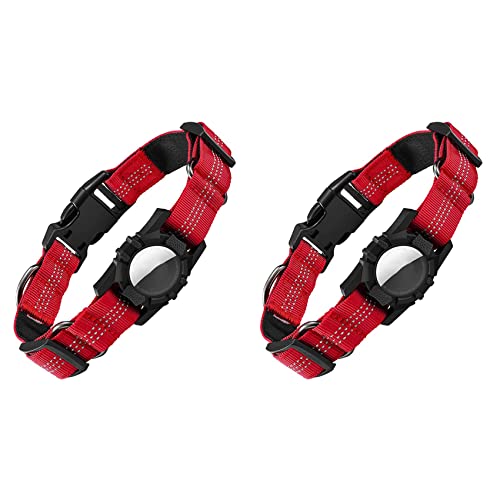 UrbanFlyingFox 2X Hundehalsband, Reflektierendes Air Tag Hundehalsband für Airtags - Verstellbares Strapazierfähiges Hundehalsband Rot UrbanFlyingFox 2X Hundehalsband, Reflektierendes Air Tag Hundehalsband für Airtags - Verstellbares Strapazierfähiges Hundehalsband Rot von UrbanFlyingFox