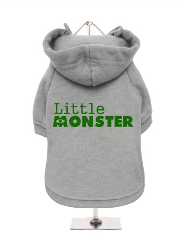 UrbanPup Hunde-Sweatshirt "Little Monster", mit Fleece gefüttert, Gr. M, 30 cm, Grau / Grün von UrbanPup
