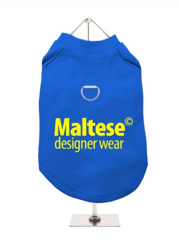"Malteser© Designer Wear" UrbanPup Hunde/T-Shirt (Kobaltblau/gelb) von UrbanPup