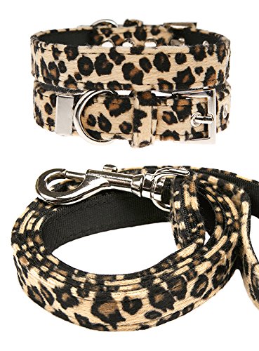 UrbanPup Stoffhalsband und Leine, Leopardenmuster, Größe L – Halsumfang für Hunde, verstellbar: 35,6 cm bis 45,7 cm UrbanPup Stoffhalsband und Leine, Leopardenmuster, Größe L – Halsumfang für Hunde, verstellbar: 35,6 cm bis 45,7 cm von UrbanPup
