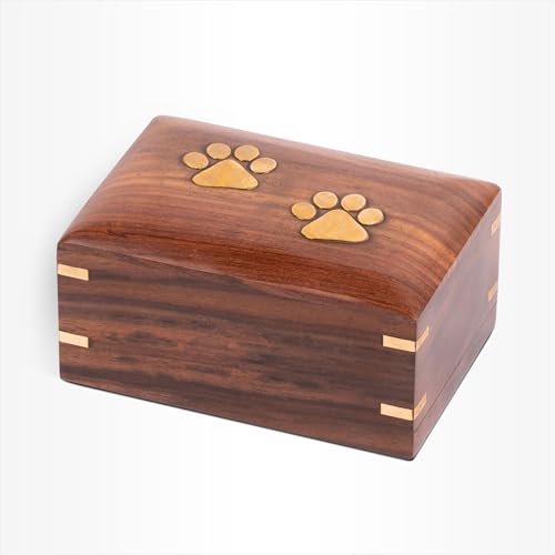 Hunde Urne Holzkiste Mittel 600 ml Braun Gold - Tiere Urne für Asche Einäscherung - Urne Hund - Urne Katze Hunde Urne Holzkiste Mittel 600 ml Braun Gold - Tiere Urne für Asche Einäscherung - Urne Hund - Urne Katze von Urn Store