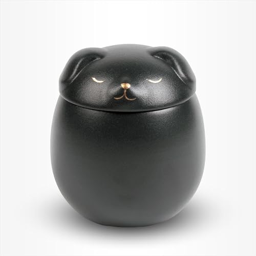 Hunde Urne Klein 500ml Schwarz Schlafendes Hündchen - Tiere Urne für Asche Einäscherung - Urne Hund - Urne Katze Hunde Urne Klein 500ml Schwarz Schlafendes Hündchen - Tiere Urne für Asche Einäscherung - Urne Hund - Urne Katze von Urn Store