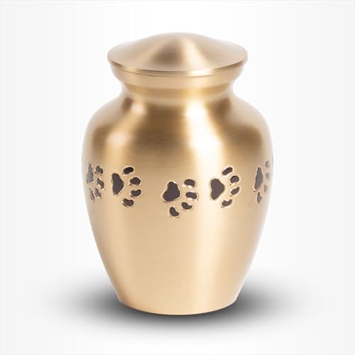 Tiere Urne Hund Mittel 400ml Gold Schwarz Pfoten - Tiere Urne für Asche Einäscherung - Urne Hund - Urne Katze Tiere Urne Hund Mittel 400ml Gold Schwarz Pfoten - Tiere Urne für Asche Einäscherung - Urne Hund - Urne Katze von Urn Store