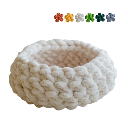 Katzennest – Premium handgewebt, waschbar, extra weich und warm, für den Innenbereich, Wolkenweiß, Größe L Katzennest – Premium handgewebt, waschbar, extra weich und warm, für den Innenbereich, Wolkenweiß, Größe L von Urnat