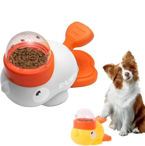 Entenform Interaktive Futterspender, Entenform 2 In 1 Hund Slow Feeder Spielzeug FüR Haustier Futterspender Katzen Hund Eduziert BläHungen Und Beugt Schluckbeschwerden Vor (Weiß) von Usper
