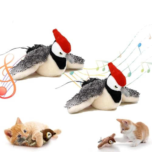 Usper Katzenspielzeug Vogel Flattern, Flapping Bird Cat Toy, Elektrisches Vogelspielzeug FüR Katzen, Fliegender Vogel Katzenspielzeug Spielzeug Katze (B, 2 PCS) von Usper