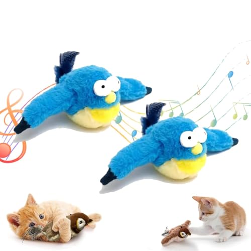 Usper Katzenspielzeug Vogel Flattern, Flapping Bird Cat Toy, Elektrisches Vogelspielzeug FüR Katzen, Fliegender Vogel Katzenspielzeug Spielzeug Katze (D, 2 PCS) von Usper