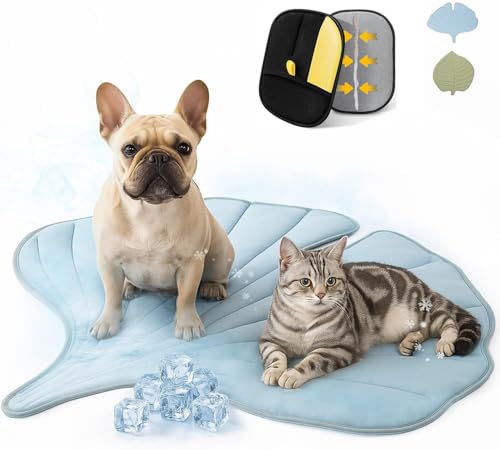 Usper KüHlmatte FüR Hund Katze, KüHldecke Hund Sommer rutschfest HundeküHlmatte,Waschbare KüHlbett FüR Hunde Pfoten Frost KüHlmatte FüR Haustiere, Ideal FüR Zuhause, Auto Und Garten (Hellblau, L) von Usper