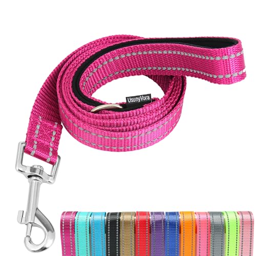 UsunyVora Reflektierende Nylon-Hundeleine zum Spazierengehen, stark gepolsterte Hundeleine für mittelgroße und große Hunde, 1,5 m, Rosa UsunyVora Reflektierende Nylon-Hundeleine zum Spazierengehen, stark gepolsterte Hundeleine für mittelgroße und große Hunde, 1,5 m, Rosa von UsunyVora