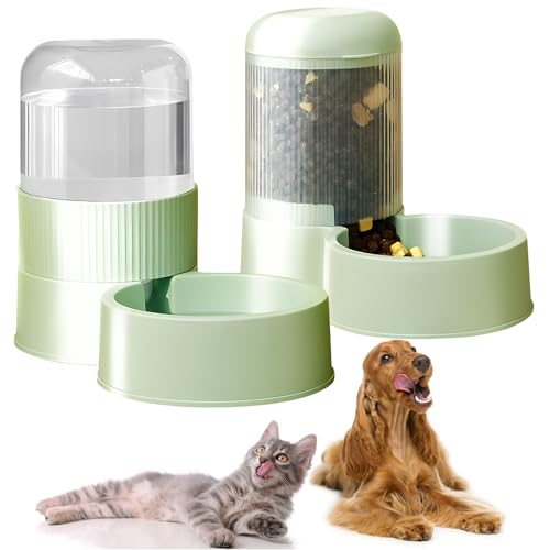 Futterautomat für Haustiere, Automatischer Futterspender, Automatisches Katzenfutterspender Set, Automatischer Futterspender für Kleine und Mittelgroße Haustiere Grün von Utapossin