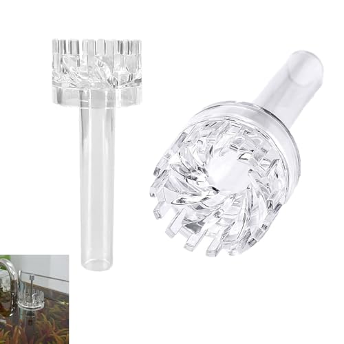 UtySty Aquarium-Oberflächenskimmer, Protein, Ölfilter, Abfallentfernungswerkzeug, rotierende Teile für Wasserglaslilien, Rohr-Set mit Skimmer-Zu- und Abfluss, kleine Nano-Fischtank-Filterrohre, 2 von UtySty