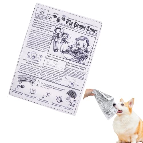 UtySty Quietschendes Hundespielzeug, knisterndes Papier, kein Zerkleinern, waschbar, interaktiv, knisternde Zeitung, keine Füllung, Kauspielzeug für Welpen, kleine Hunde, Pudel, Teddyterrier, 3 Stück von UtySty