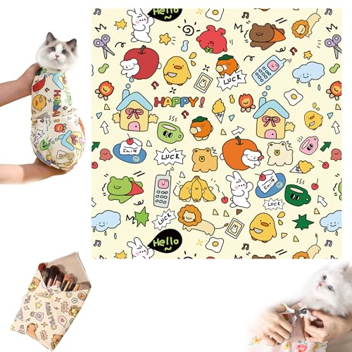 Uuxkgu Cat Wrap,cat Wrap Blanket,wrap Cat Cloth,katzenwickel Zum Schneiden Von Nägeln, Katzenwickelwickel,cat Grooming Wrap,Katzenpflege Wickeltuch, Cat Restraint for Nail Clipping-45 * 45cm von Uuxkgu