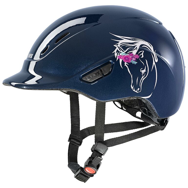 Uvex Kidoxx Dekor Flower Pony Navy Shiny, Gr. 3XS-Xs Uvex Kidoxx Dekor Flower Pony Navy Shiny, Gr. 3XS-Xs von Uvex