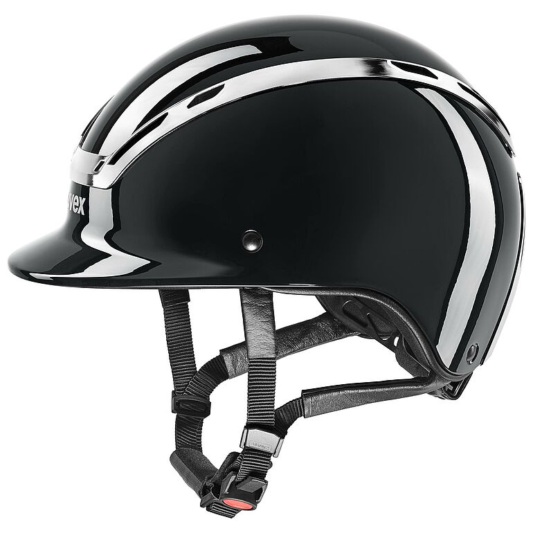 uvex Exxeed Shiny Chrome Reithelm Black, Gr. S-M von Uvex