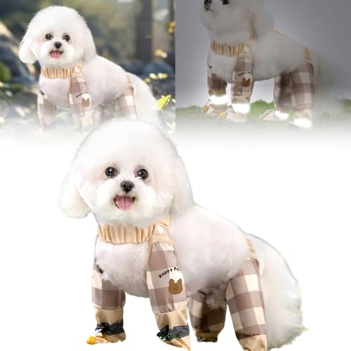 Anti-Schmutz-Hose für Hunde – Strapsstiefel, Hundeschuhe, Leggings, wasserdicht, Bodysuit, Overall, Outdoor, staubdicht, Strampler für Welpen, Spazierengehen, Wandern, Regen, Schnee, Reisen (M,#B) von UzeEnde
