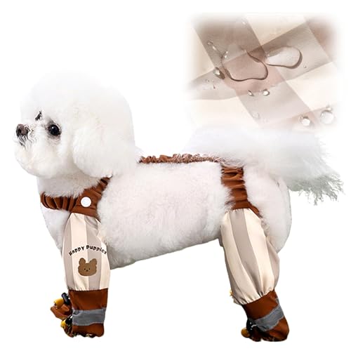 Anti-Schmutz-Hose für Hunde – wasserdichter Hundeoverall, durchgehendes Bein, elastischer Straps-Knopf-Design, verstellbarer Pfotenschutz für Outdoor, Spaziergänge, Wandern, Regen, Schnee, kleine von UzeEnde