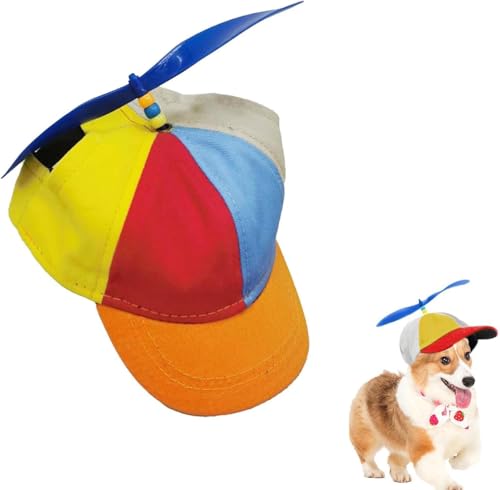 Baseballkappe für Hunde – Farbblock-Haustier-Sonnenhut mit lustigem Hubschrauber-Oberteil, niedliches Entenschnabel-Visier, verstellbare Kopfbedeckung für Teddy, Französische Bulldogge, Spaziergänge Baseballkappe für Hunde – Farbblock-Haustier-Sonnenhut mit lustigem Hubschrauber-Oberteil, niedliches Entenschnabel-Visier, verstellbare Kopfbedeckung für Teddy, Französische Bulldogge, Spaziergänge von UzeEnde