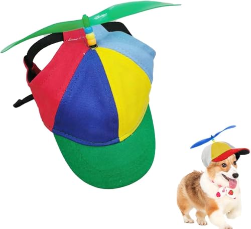 Baseballkappe für Hunde – Farbblock-Haustier-Sonnenhut mit lustigem Hubschrauber-Oberteil, niedliches Entenschnabel-Visier, verstellbare Kopfbedeckung für Teddy, Französische Bulldogge, Spaziergänge Baseballkappe für Hunde – Farbblock-Haustier-Sonnenhut mit lustigem Hubschrauber-Oberteil, niedliches Entenschnabel-Visier, verstellbare Kopfbedeckung für Teddy, Französische Bulldogge, Spaziergänge von UzeEnde
