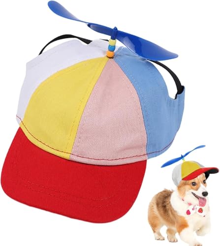 Baseballkappe für Hunde – Farbblock-Haustier-Sonnenhut mit lustigem Hubschrauber-Oberteil, niedliches Entenschnabel-Visier, verstellbare Kopfbedeckung für Teddy, Französische Bulldogge, Spaziergänge Baseballkappe für Hunde – Farbblock-Haustier-Sonnenhut mit lustigem Hubschrauber-Oberteil, niedliches Entenschnabel-Visier, verstellbare Kopfbedeckung für Teddy, Französische Bulldogge, Spaziergänge von UzeEnde