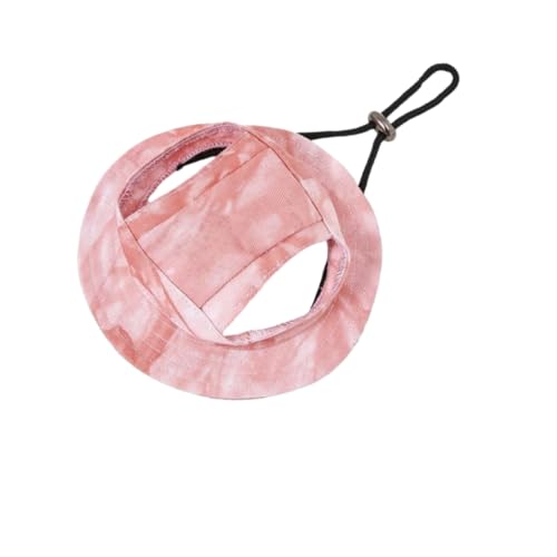 Fischerhüte für Hunde – verstellbare Sommer-Sonnenblende mit runder Krempe, mit Ohrlöchern, Nackenband, Anti-Würge-Kappe für kleine, mittelgroße Hunde, Katzen, Outdoor, Wandern, Reisen (D,L) von UzeEnde