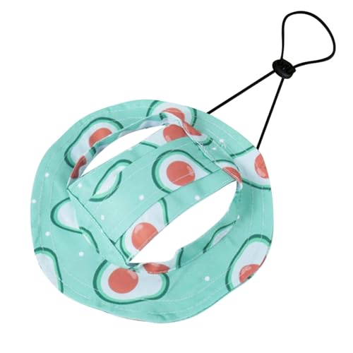 Fischerhüte für Hunde – verstellbare Sommer-Sonnenblende mit runder Krempe, mit Ohrlöchern, Nackenband, Anti-Würge-Kappe für kleine, mittelgroße Hunde, Katzen, Outdoor, Wandern, Reisen (F,M) von UzeEnde
