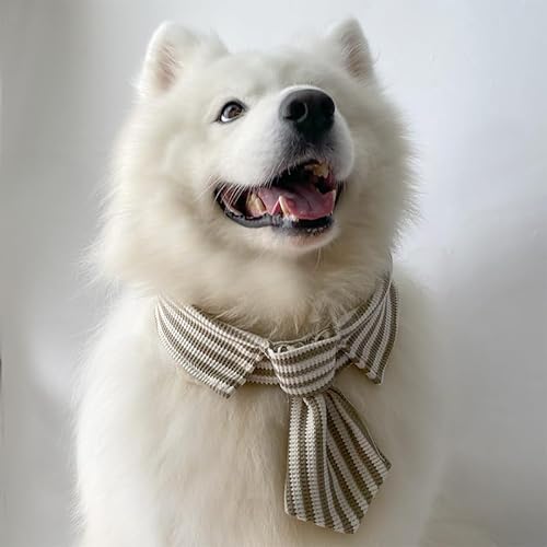 Fliege für Hunde, gestreift, formelles Haustierhalsband, verstellbar, Pflegezubehör, stilvolle Baumwoll-Fliege für kleine, mittelgroße und große Hunde, Katzen, Hochzeit, Geburtstag, Party von UzeEnde