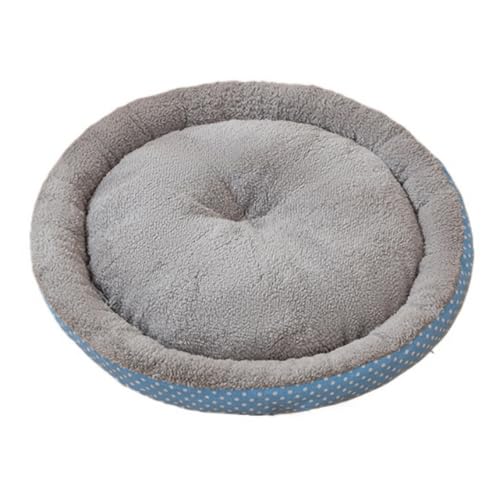 Gemütliches Katzenhöhlenbett mit Jacquard-Zottel, rundes Leinen-Haustiernest mit Lamm-Fleece-Plüschkissen, rutschfest, beruhigendes Welpen-Kätzchen-Haus für Indoor-Katzen, kleine Hunde, alle von UzeEnde
