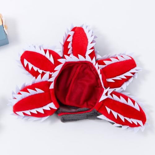 Halloween Haustier Dämonenhut - Gruselige Venus Fliegenfalle Blume Stirnband Weich Verstellbar Kostüm Outfit Cosplay Requisiten Verkleiden Kopfbedeckung für Hunde Katzen Party Festival Urlaub Spaß von UzeEnde