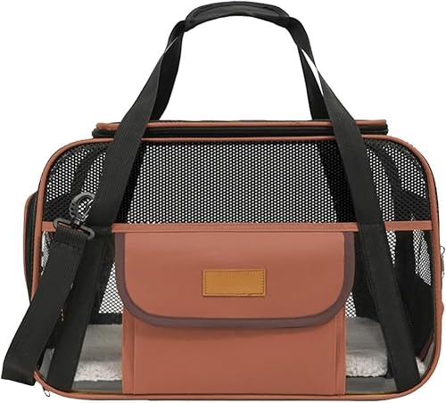 Haustier-Tragetasche, faltbar, für Katzen und Hunde, mit atmungsaktiven Mesh-Einsätzen, große Kapazität, Reisetasche, tragbare Handtasche, Fluggesellschaftsgenehmigung, für kleine Kätzchen, Welpen von UzeEnde