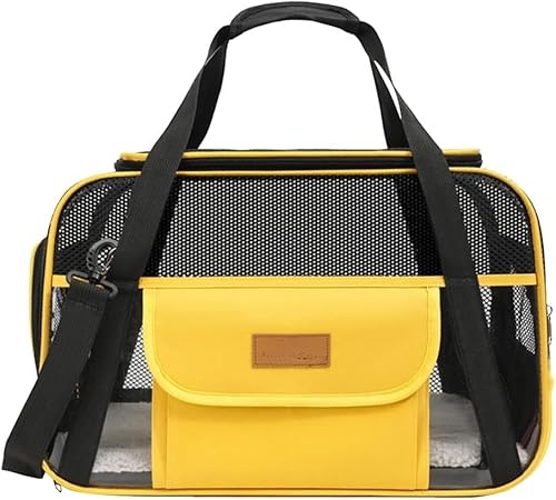 Haustier-Tragetasche, faltbar, für Katzen und Hunde, mit atmungsaktiven Mesh-Einsätzen, große Kapazität, Reisetasche, tragbare Handtasche, Fluggesellschaftsgenehmigung, für kleine Kätzchen, Welpen von UzeEnde
