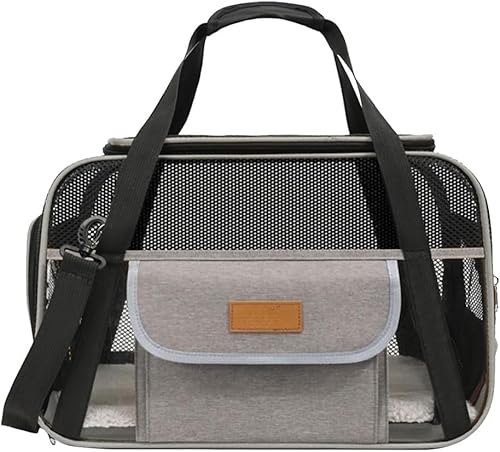 Haustier-Tragetasche, faltbar, für Katzen und Hunde, mit atmungsaktiven Mesh-Einsätzen, große Kapazität, Reisetasche, tragbare Handtasche, Fluggesellschaftsgenehmigung, für kleine Kätzchen, Welpen von UzeEnde