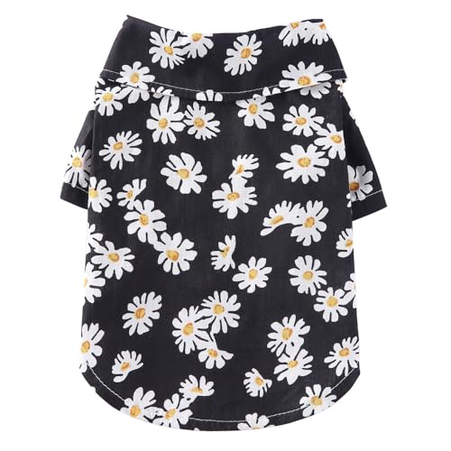 Hawaii-Haustier-Shirts für kleine Hunde und Katzen, Frühling, Sommer, lässig, tropischer Druck, leicht, atmungsaktiv, Poloshirt für kleine, mittelgroße Hunde, Katzen, Strand, Outdoor, Alltag (#03, L) von UzeEnde