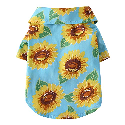Hawaii-Haustier-Shirts für kleine Hunde und Katzen, Frühling, Sommer, lässig, tropischer Druck, leicht, atmungsaktiv, Poloshirt für kleine, mittelgroße Hunde, Katzen, Strand, Outdoor, Alltag (#06, L) von UzeEnde