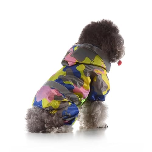 Hunde-Regenmantel mit Hoodies – niedliche, wasserdichte Hunde-Regenjacke mit vier Beinen, Jumpsuit, Outfits, leichte Haustier-Regenbekleidung, Welpen, Katzen, Kleidung für Regentage, Spaziergänge im von UzeEnde