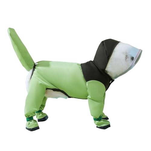 Hunde-Regenmantel mit Stiefeln – wasserdicht, vollständige Abdeckung, Haustier-Regenjacke mit Kapuze, abnehmbarer Schwanzabdeckung, PU-Sohle, Leinenring, verstellbares Magic Tape, Regenbekleidung für Hunde-Regenmantel mit Stiefeln – wasserdicht, vollständige Abdeckung, Haustier-Regenjacke mit Kapuze, abnehmbarer Schwanzabdeckung, PU-Sohle, Leinenring, verstellbares Magic Tape, Regenbekleidung für von UzeEnde