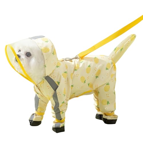 Hunde-Regenmantel mit Stiefeln – wasserdichte Haustier-Regenjacke mit Kapuze, abnehmbarer Schwanzabdeckung, PU-Sohle, Leinenring, verstellbares Magic Tape, Regenbekleidung für regnerische Hunde-Regenmantel mit Stiefeln – wasserdichte Haustier-Regenjacke mit Kapuze, abnehmbarer Schwanzabdeckung, PU-Sohle, Leinenring, verstellbares Magic Tape, Regenbekleidung für regnerische von UzeEnde