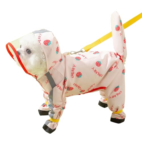 Hunde-Regenmantel mit Stiefeln – wasserdichte Haustier-Regenjacke mit Kapuze, abnehmbarer Schwanzabdeckung, PU-Sohle, Leinenring, verstellbares Magic Tape, Regenbekleidung für regnerische Hunde-Regenmantel mit Stiefeln – wasserdichte Haustier-Regenjacke mit Kapuze, abnehmbarer Schwanzabdeckung, PU-Sohle, Leinenring, verstellbares Magic Tape, Regenbekleidung für regnerische von UzeEnde