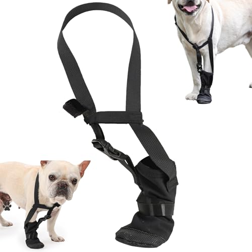 Hunde-Vorderpfoten-Erholungsstiefel – rutschfester Haustierschuh mit verstellbarem Nackenriemen, Klettverschluss, wasserdichte Griffsohle, weiches Futter für Verletzungsschutz, Leckprävention Hunde-Vorderpfoten-Erholungsstiefel – rutschfester Haustierschuh mit verstellbarem Nackenriemen, Klettverschluss, wasserdichte Griffsohle, weiches Futter für Verletzungsschutz, Leckprävention von UzeEnde