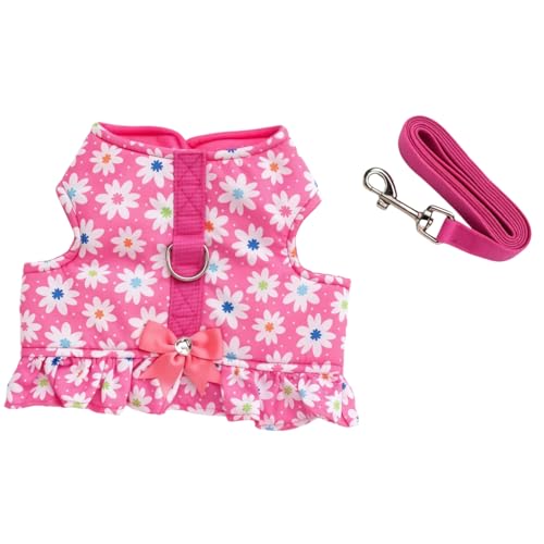 Hundegeschirr, Weste mit Leine, süß, verstellbar, weich gepolstert, Haustier-Outfit für kleine Hunde, ausbruchsicher, Wanderjacke für Welpen, Outdoor, tägliches Spazierengehen, Training, Reisen (Daisy Hundegeschirr, Weste mit Leine, süß, verstellbar, weich gepolstert, Haustier-Outfit für kleine Hunde, ausbruchsicher, Wanderjacke für Welpen, Outdoor, tägliches Spazierengehen, Training, Reisen (Daisy von UzeEnde