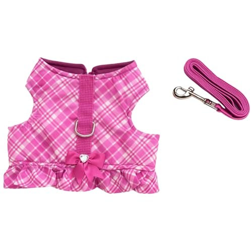 Hundegeschirr, Weste mit Leine, süß, verstellbar, weich gepolstert, Haustier-Outfit für kleine Hunde, ausbruchsicher, Wanderjacke für Welpen, Outdoor, tägliches Spazierengehen, Training, Reisen von UzeEnde