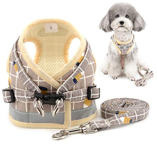 Hundegeschirr gegen Ziehen, mit Leine, weich gepolstert, Haustier-Outfit für kleine Hunde, ausbruchsicher, reflektierend, zum Hineinsteigen, für Welpen, Outdoor, tägliches Spazierengehen, Training Hundegeschirr gegen Ziehen, mit Leine, weich gepolstert, Haustier-Outfit für kleine Hunde, ausbruchsicher, reflektierend, zum Hineinsteigen, für Welpen, Outdoor, tägliches Spazierengehen, Training von UzeEnde