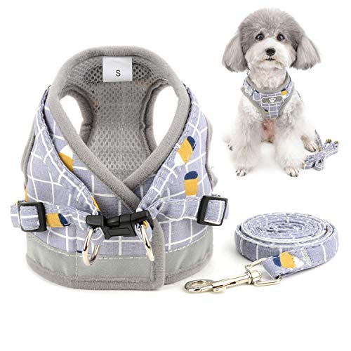 Hundegeschirr gegen Ziehen, mit Leine, weich gepolstert, Haustier-Outfit für kleine Hunde, ausbruchsicher, reflektierend, zum Hineinsteigen, für Welpen, Outdoor, tägliches Spazierengehen, Training Hundegeschirr gegen Ziehen, mit Leine, weich gepolstert, Haustier-Outfit für kleine Hunde, ausbruchsicher, reflektierend, zum Hineinsteigen, für Welpen, Outdoor, tägliches Spazierengehen, Training von UzeEnde
